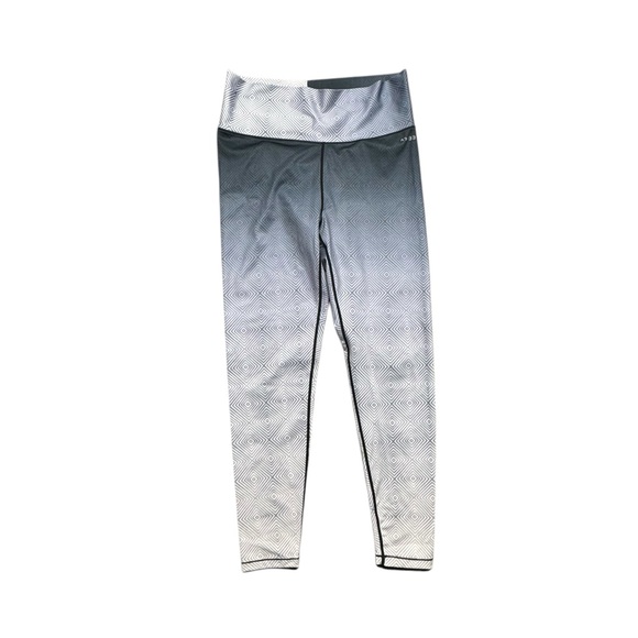 AR-33 Pants - AR-33 Alpha High-waist Gray Geometric Ombré Leggings Womens Large Workout Yoga